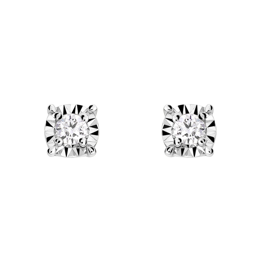 Orecchini Lobo Punto Luce Diamotion Oro Bianco Diamante - Orecchini a Lobo Donna | Stroili