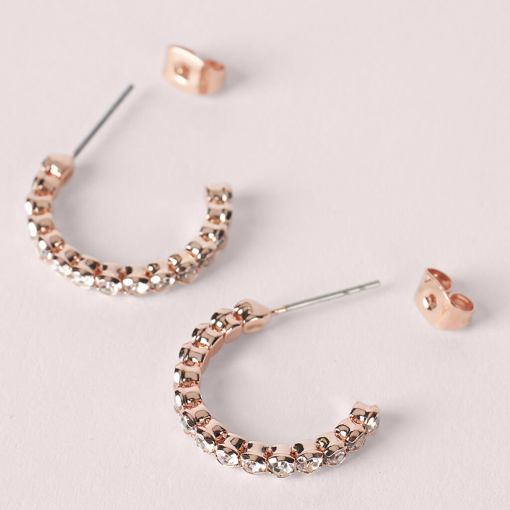 Orecchini A Cerchio Romantic Shine Metallo Rosa Cristallo - Orecchini a Cerchio Donna | Stroili