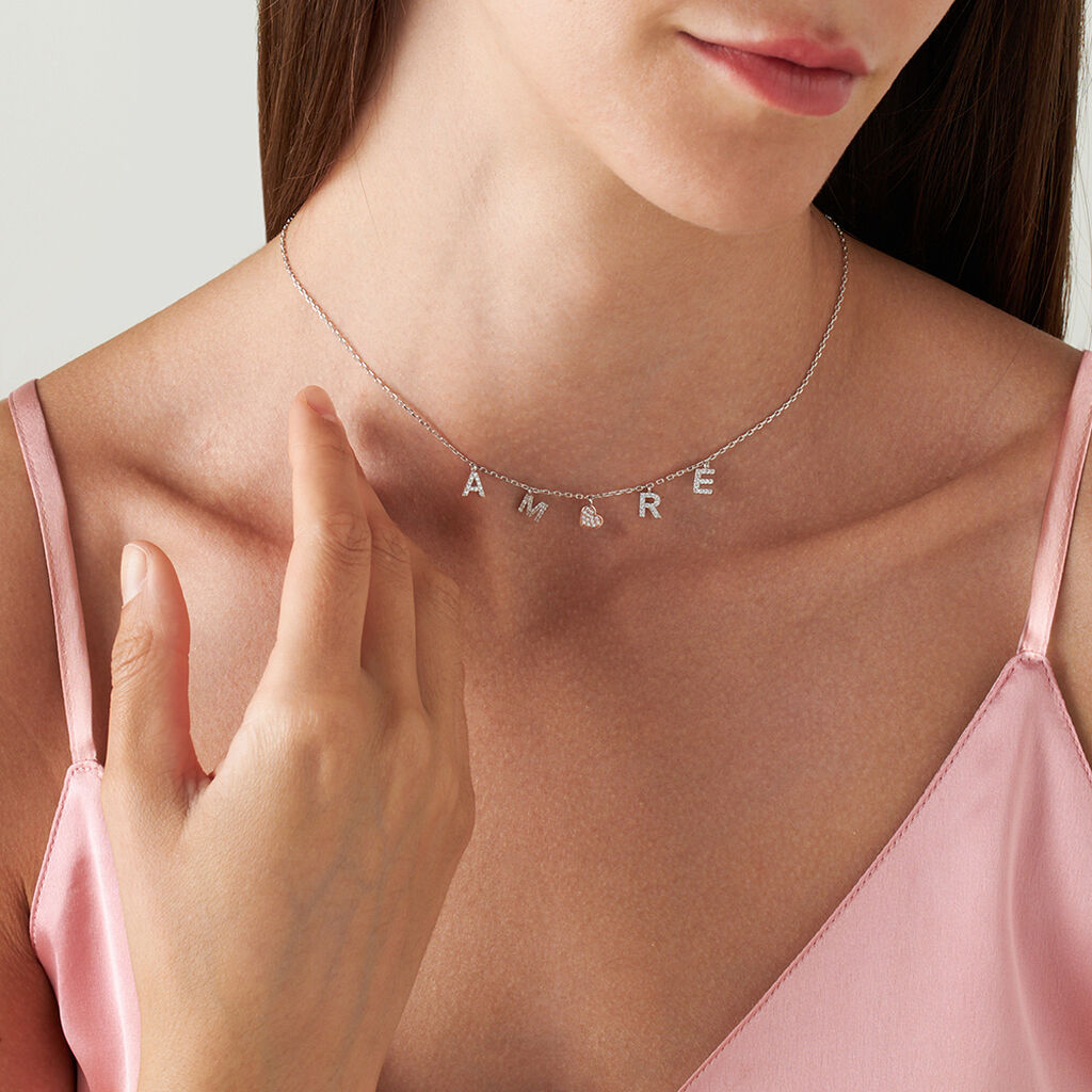 Collana Silver Moments Argento Bicolore Bianco / Rosa Cubic Zirconia - Collane Donna | Stroili