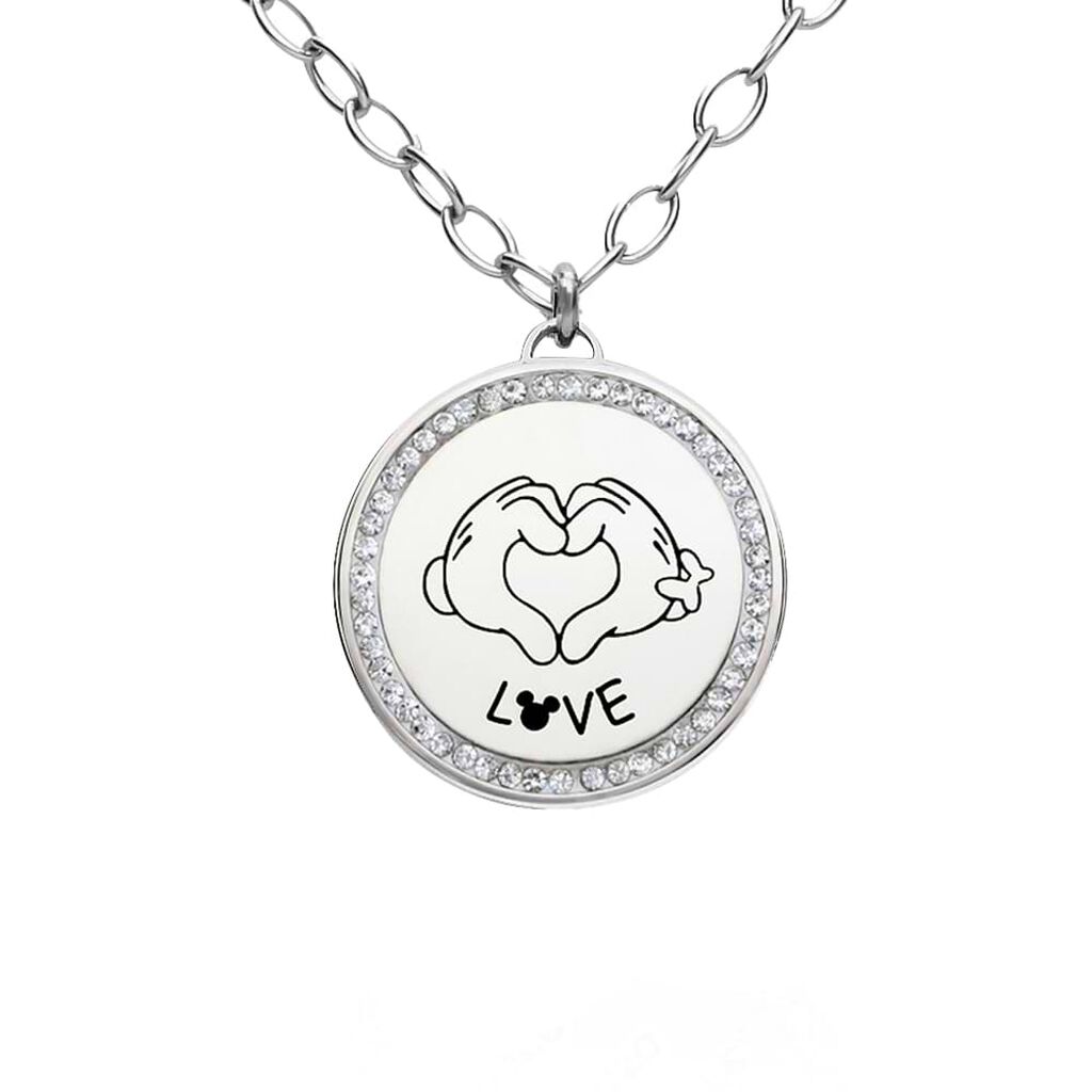 Collana Lady Message Acciaio Disney e Cristalli