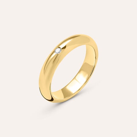 Fede Classica Leggera 4 mm Oro Giallo Diamante - Anelli con Incisione Unisex | Stroili