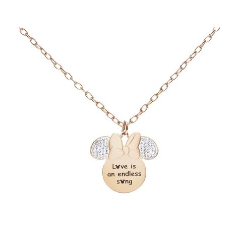 Collana Lady Message Acciaio Rosato Disney e Cristalli - Collane Donna | Stroili