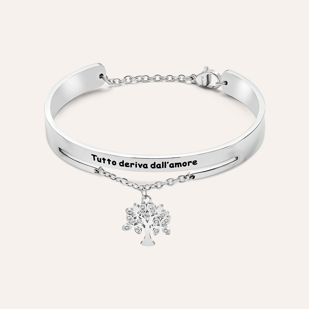 Bangle Lady Message Acciaio Cristallo - Bracciali Rigidi Donna | Stroili