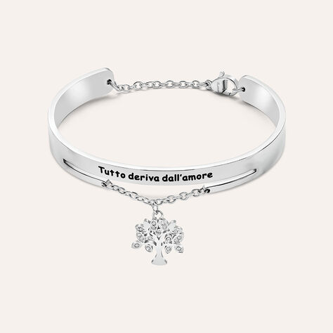 Bangle Lady Message Acciaio Cristallo - Bracciali Rigidi Donna | Stroili