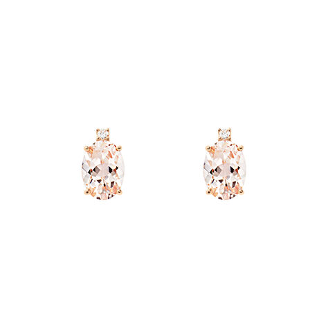 Orecchini Lobo Punto Luce Jasmine Oro Rosa Morganite Diamante - Orecchini a Lobo Donna | Stroili