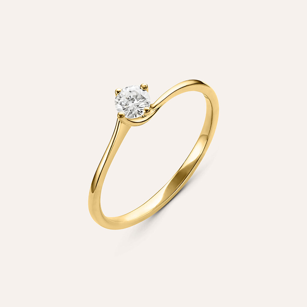 Anello Solitario Valentino Firmamenti Oro Giallo Diamante