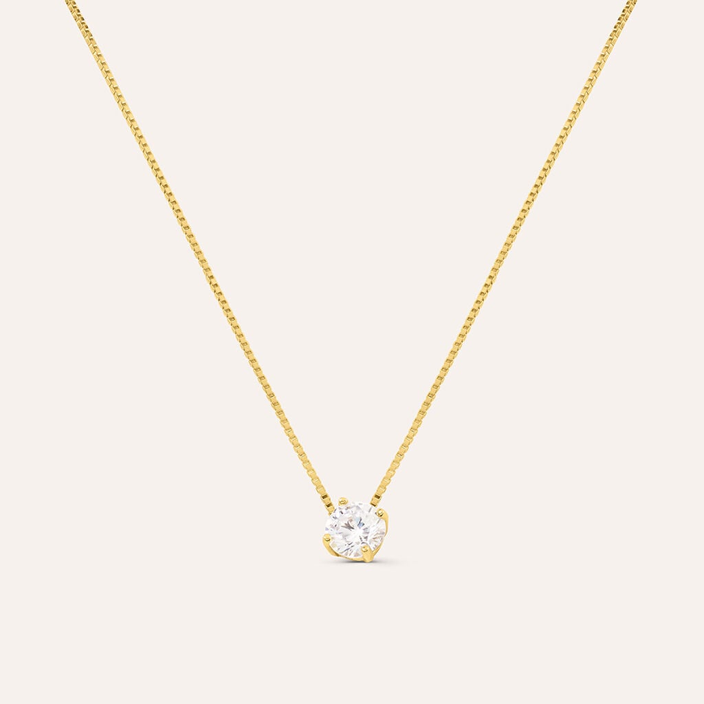 Collana Punto Luce Silver Glow Argento Dorato Cubic Zirconia