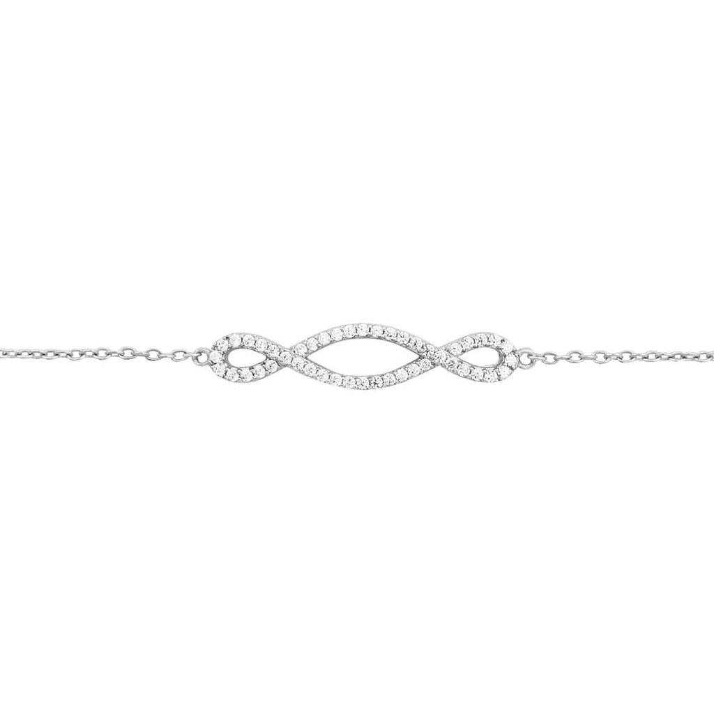 Bracciale Silver Shine Argento Rodiato Cubic Zirconia - Bracciali Intrecciati Donna | Stroili