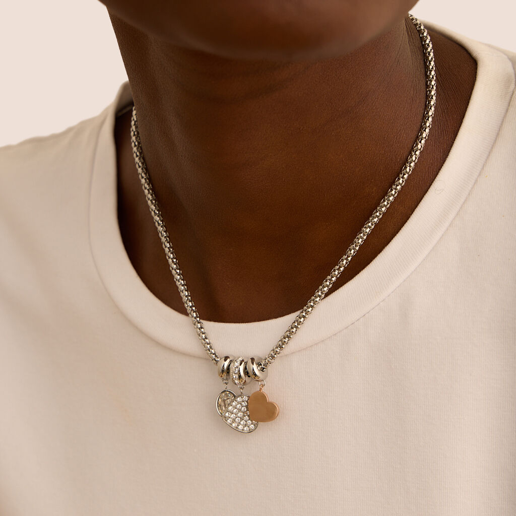 Collana Lady Chic Acciaio Bicolore Bianco / Rosa Cristallo - Collane Donna | Stroili