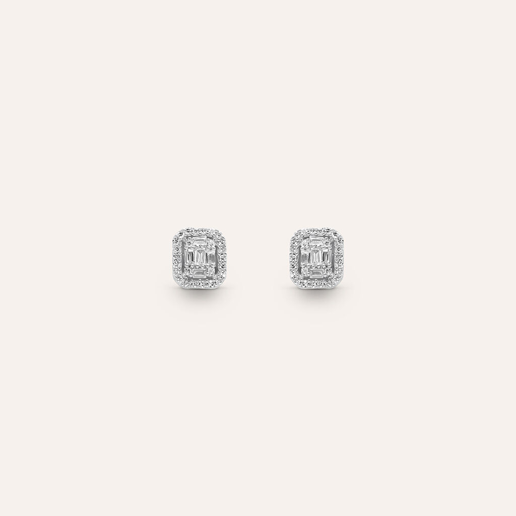 Orecchini Lobo Sophia Oro Bianco Diamante - Orecchini a Lobo Donna | Stroili