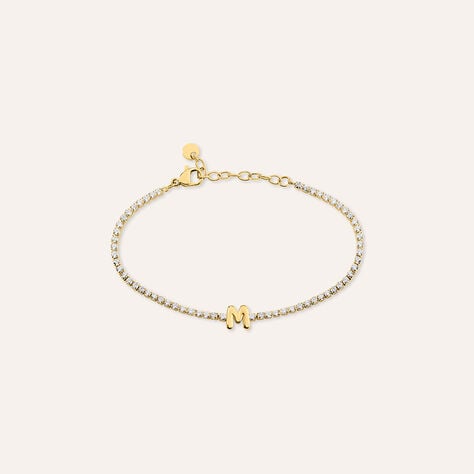 Bracciale Tennis Aura Acciaio Dorato Cubic Zirconia - Bracciali Tennis Donna | Stroili