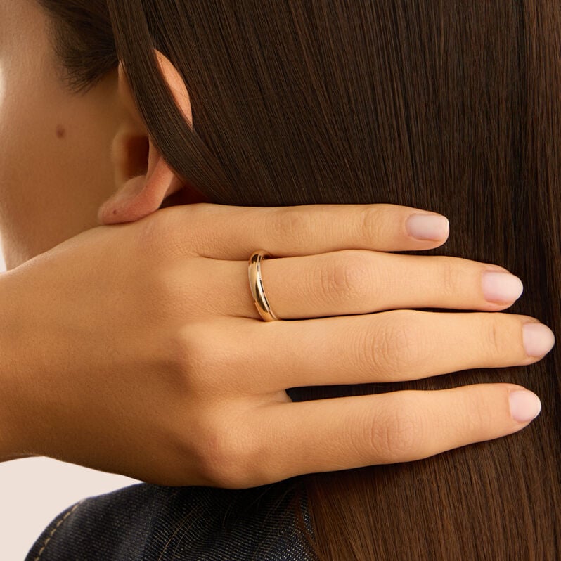 Fede Classica 3.5 mm Oro Bicolore - Anelli con Incisione Unisex | Stroili