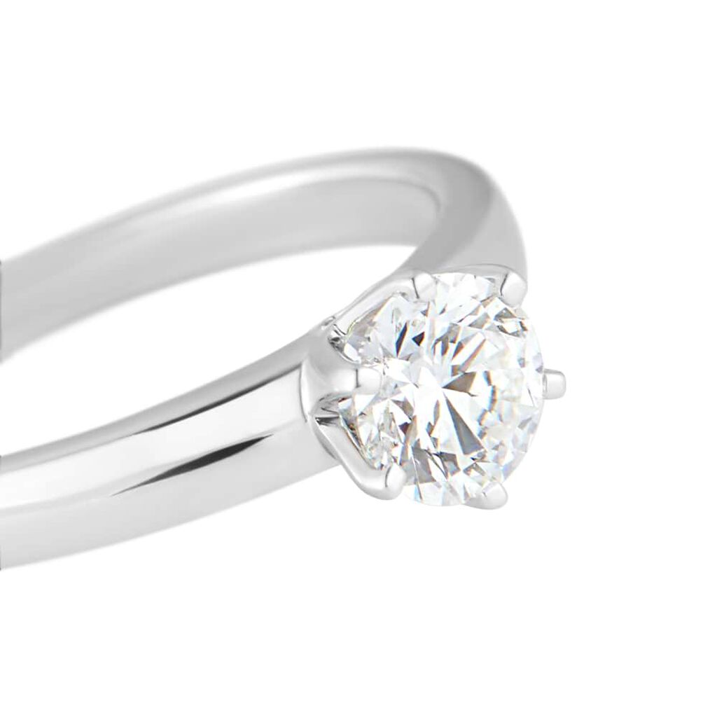 Anello Solitario Diamade Oro Bianco Diamante Lab-Grown