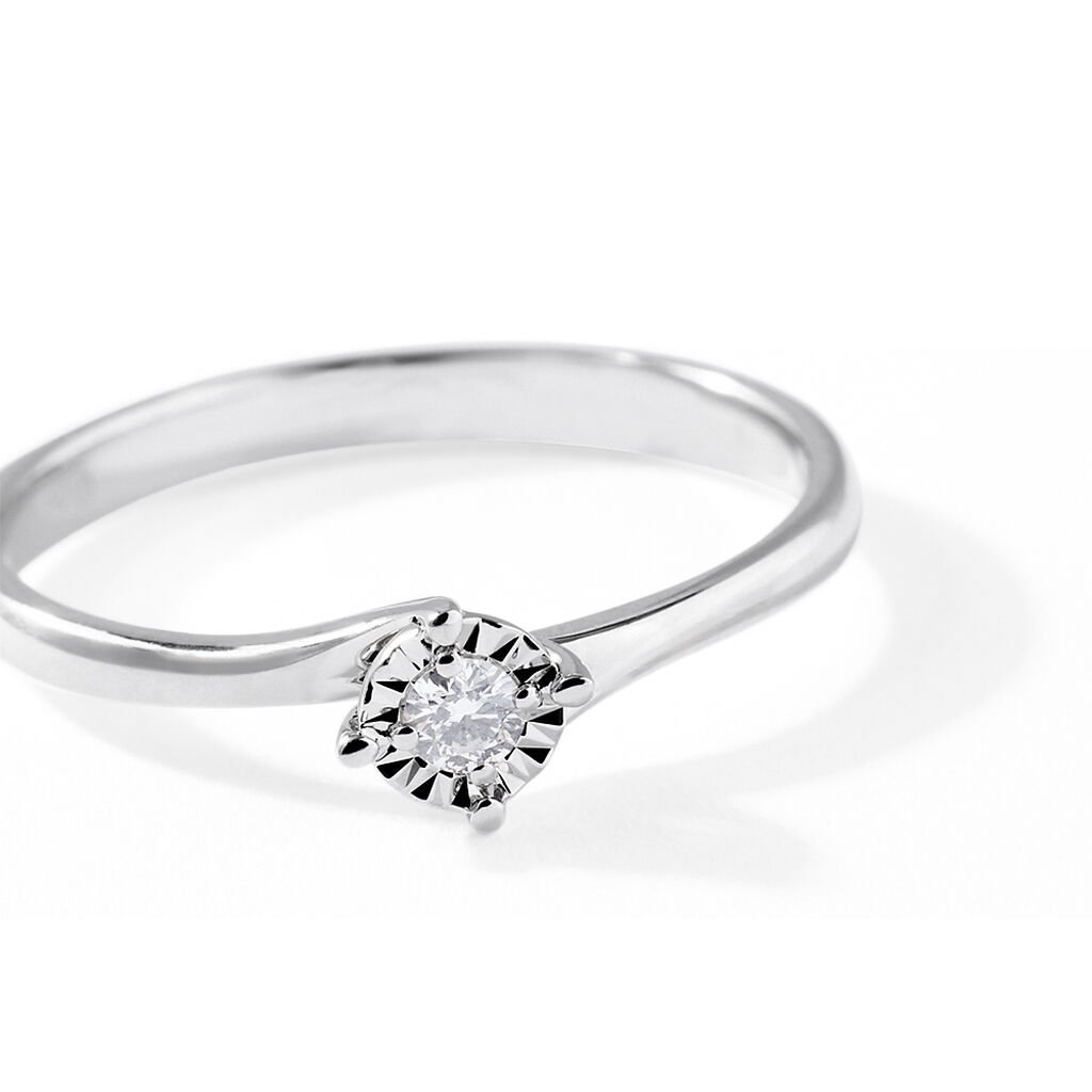 Anello Solitario Valentino Diamotion Oro Bianco Diamante - Anelli con Pietre Donna | Stroili