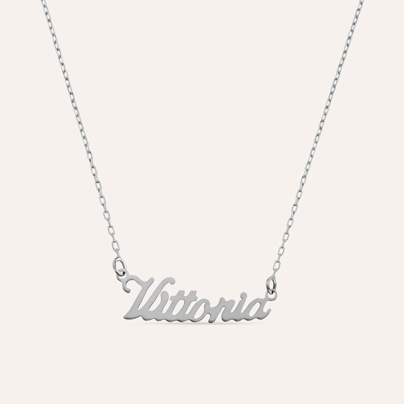 Collana Vittoria Gold Names Oro Bianco - Collane Unisex | Stroili