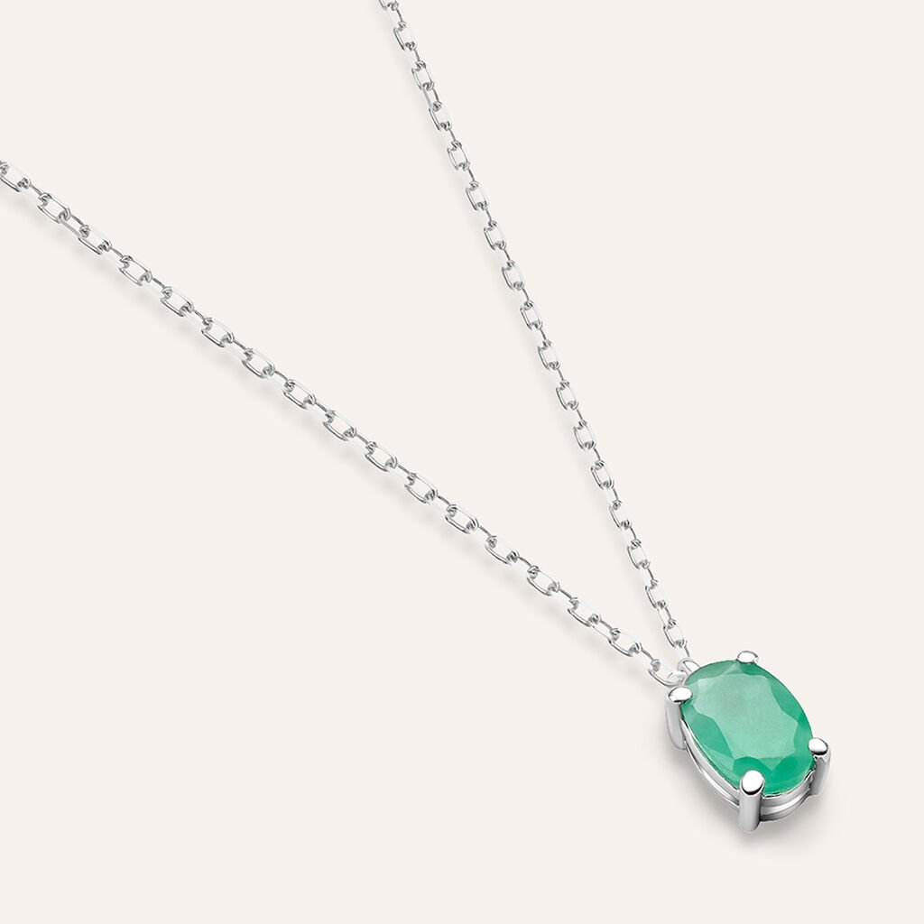 Collana Punto Luce Charlotte Oro Bianco Smeraldo - Collane Punto Luce Donna | Stroili