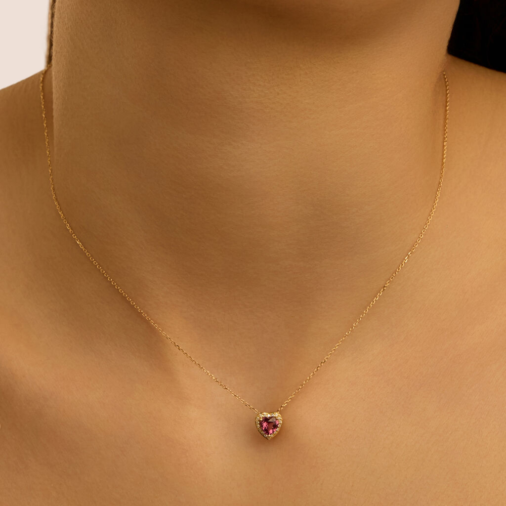 Collana Jasmine Oro Giallo Rodolite Diamante