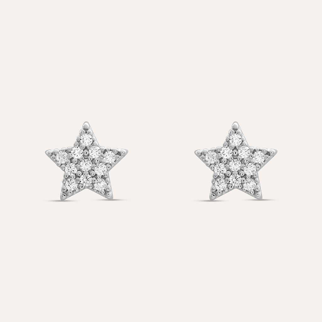 Orecchini Lobo Claire Oro Bianco Cubic Zirconia - Orecchini a Lobo Donna | Stroili