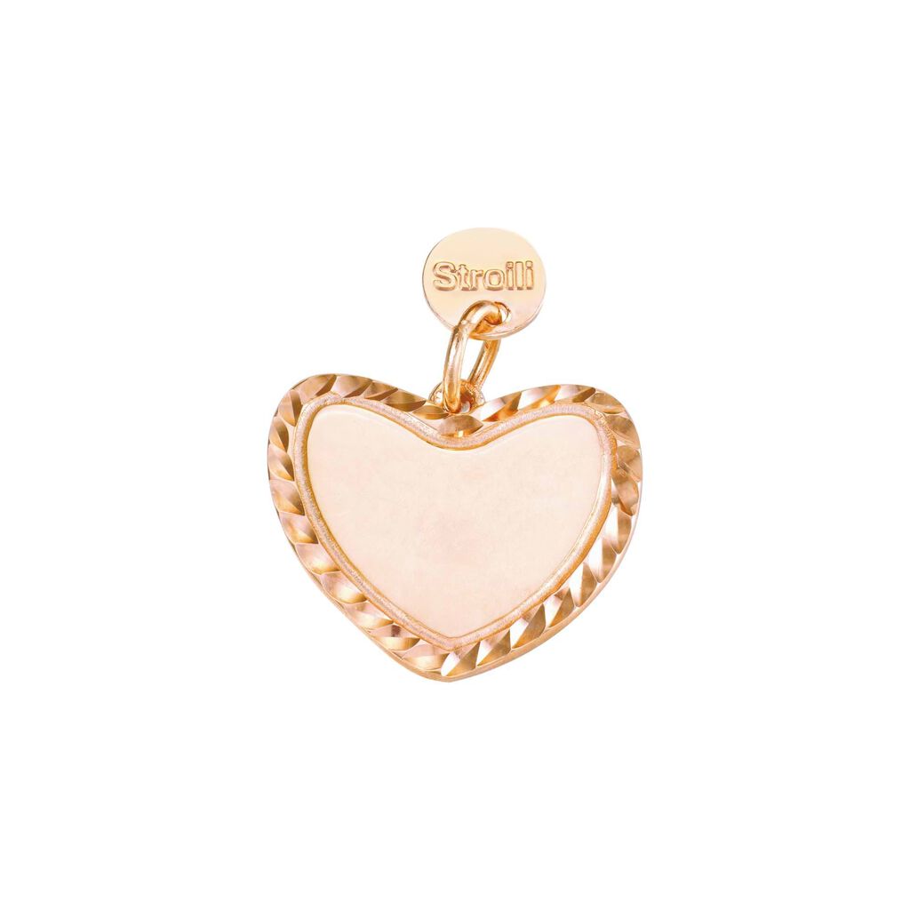 Ti amo. Charm in argento 925 rodiato e glitter