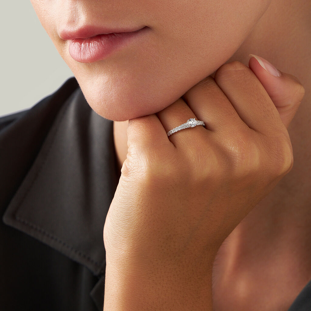 Anello Solitario Claire Oro Bianco Cubic Zirconia - Anelli con Pietre Donna | Stroili