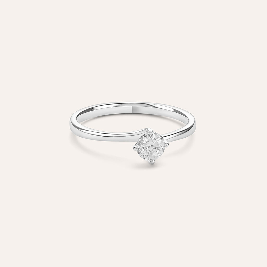 Anello Solitario Valentino Diamade Oro Bianco Diamante Lab-Grown - Anelli con Pietre Donna | Stroili