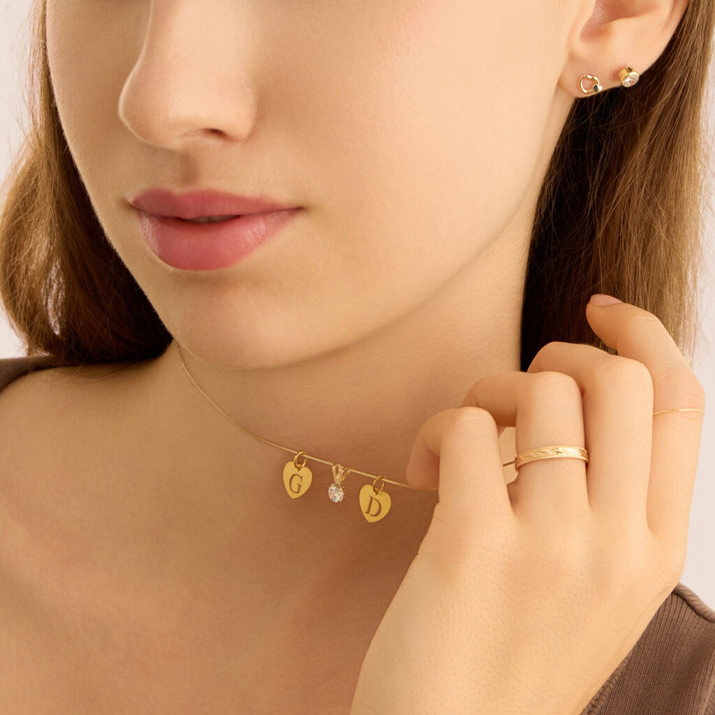 Orecchini Lobo Punto Luce Bon Ton Oro Giallo Cubic Zirconia