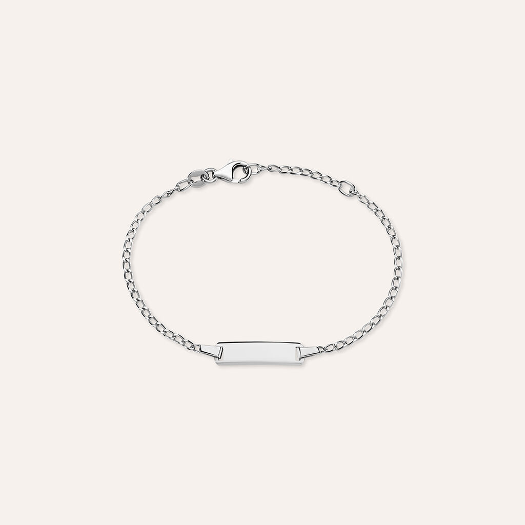 Bracciale Con Targhetta Silver Baby Argento Rodiato