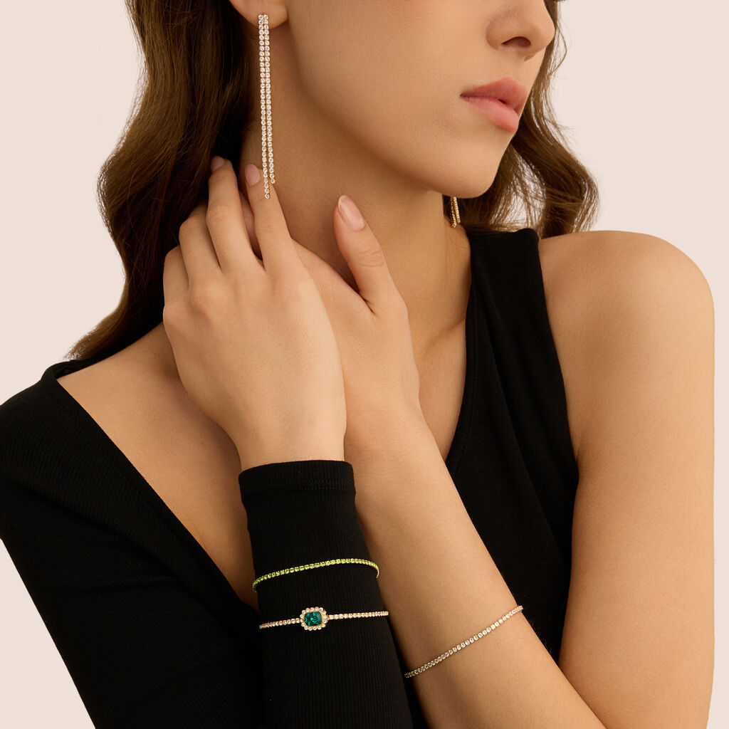 Bangle Romantic Shine Metallo Dorato Cristallo - Bracciali Rigidi Donna | Stroili