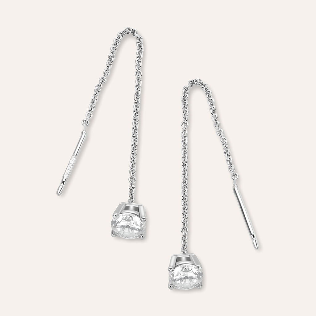 Orecchini Pendenti Punto Luce Silver Elegance Argento Rodiato Cubic Zirconia