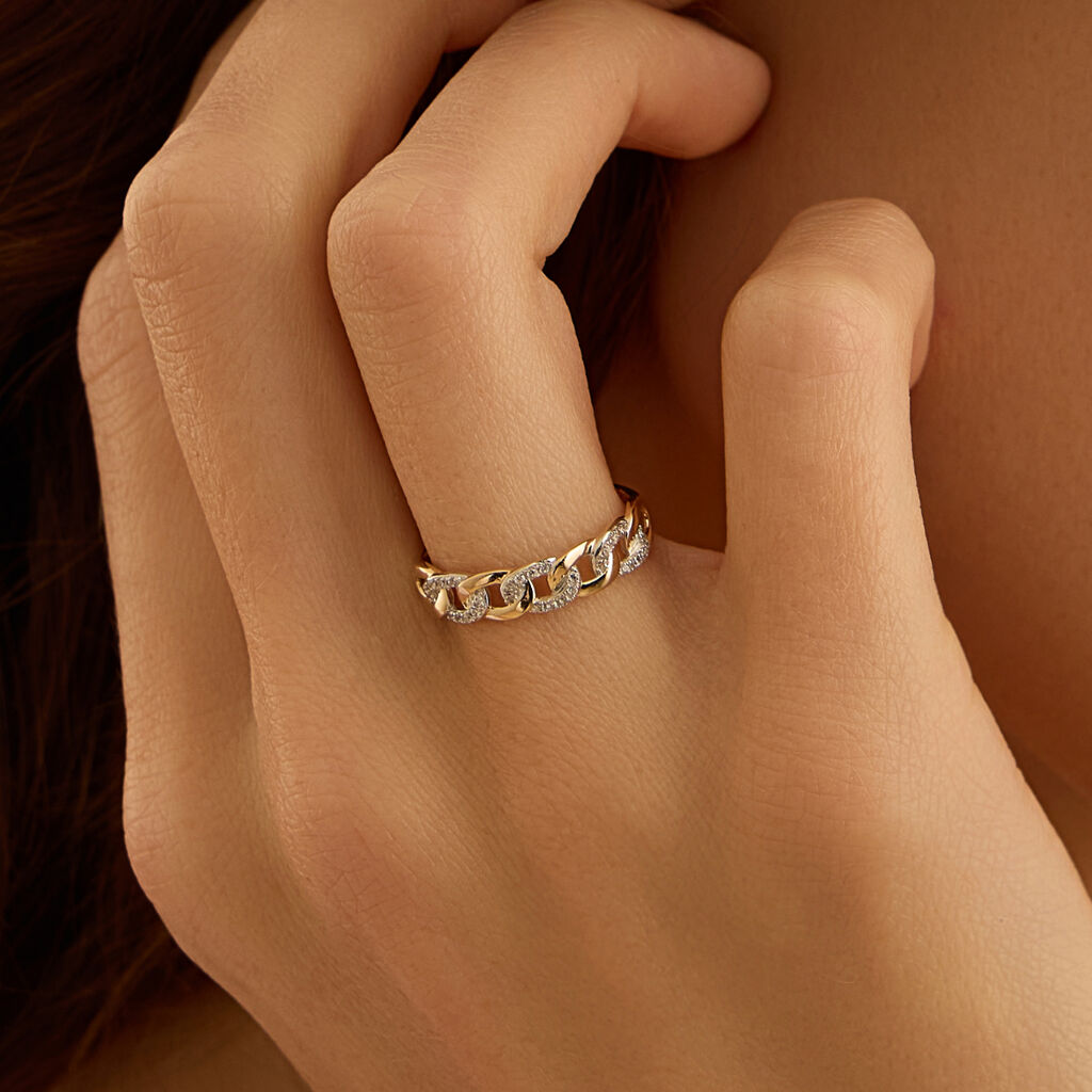 Anello Fantasia Claire Oro Giallo Cubic Zirconia