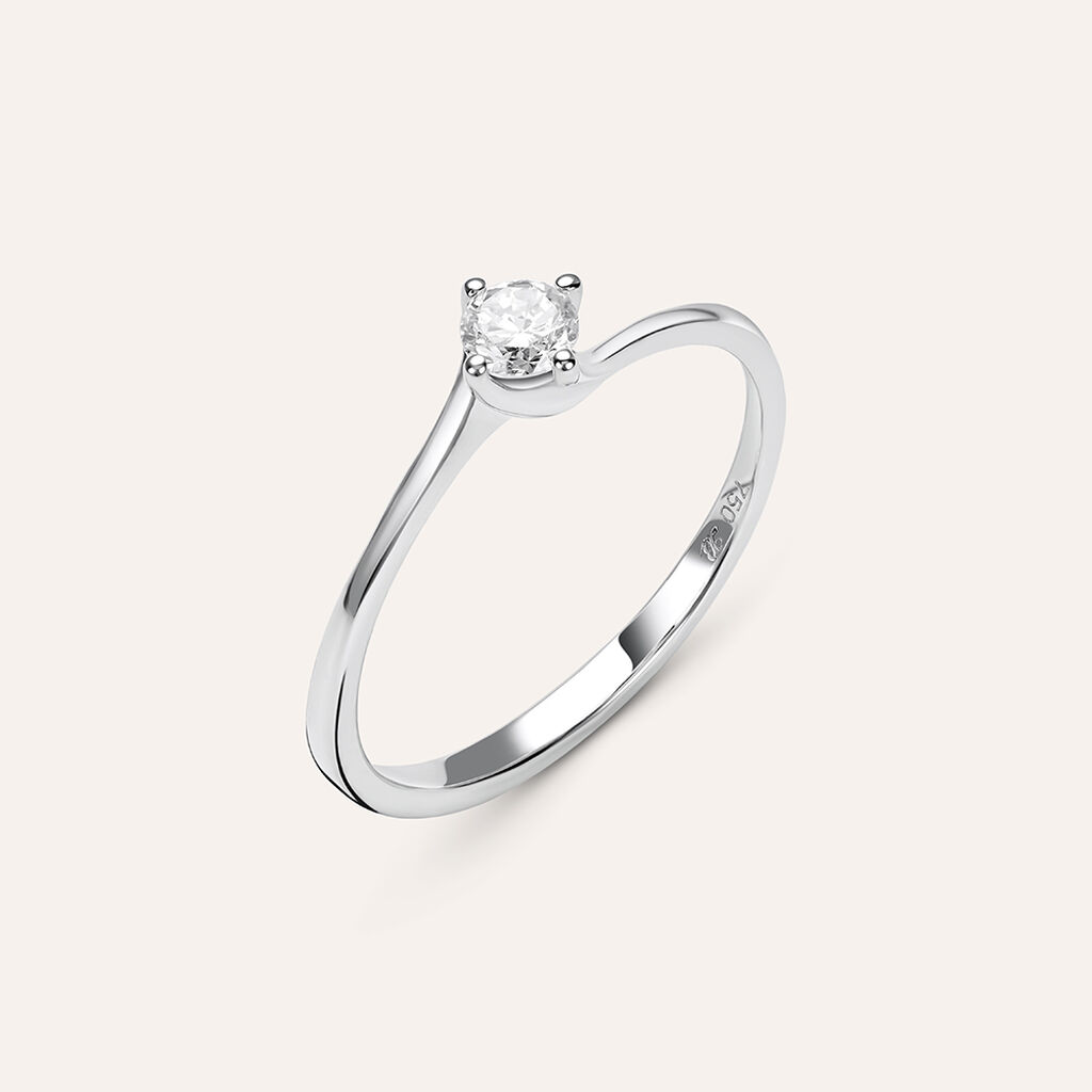 Anello Solitario Firmamenti Oro Bianco Diamante - Anelli con Pietre Donna | Stroili