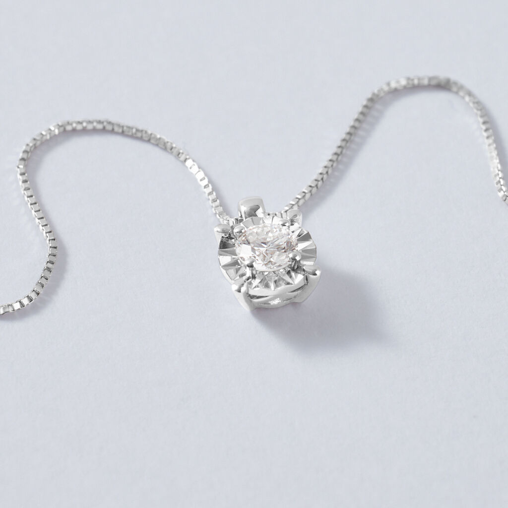 Collana Punto Luce Diamotion Oro Bianco Diamante - Collane Punto Luce Donna | Stroili