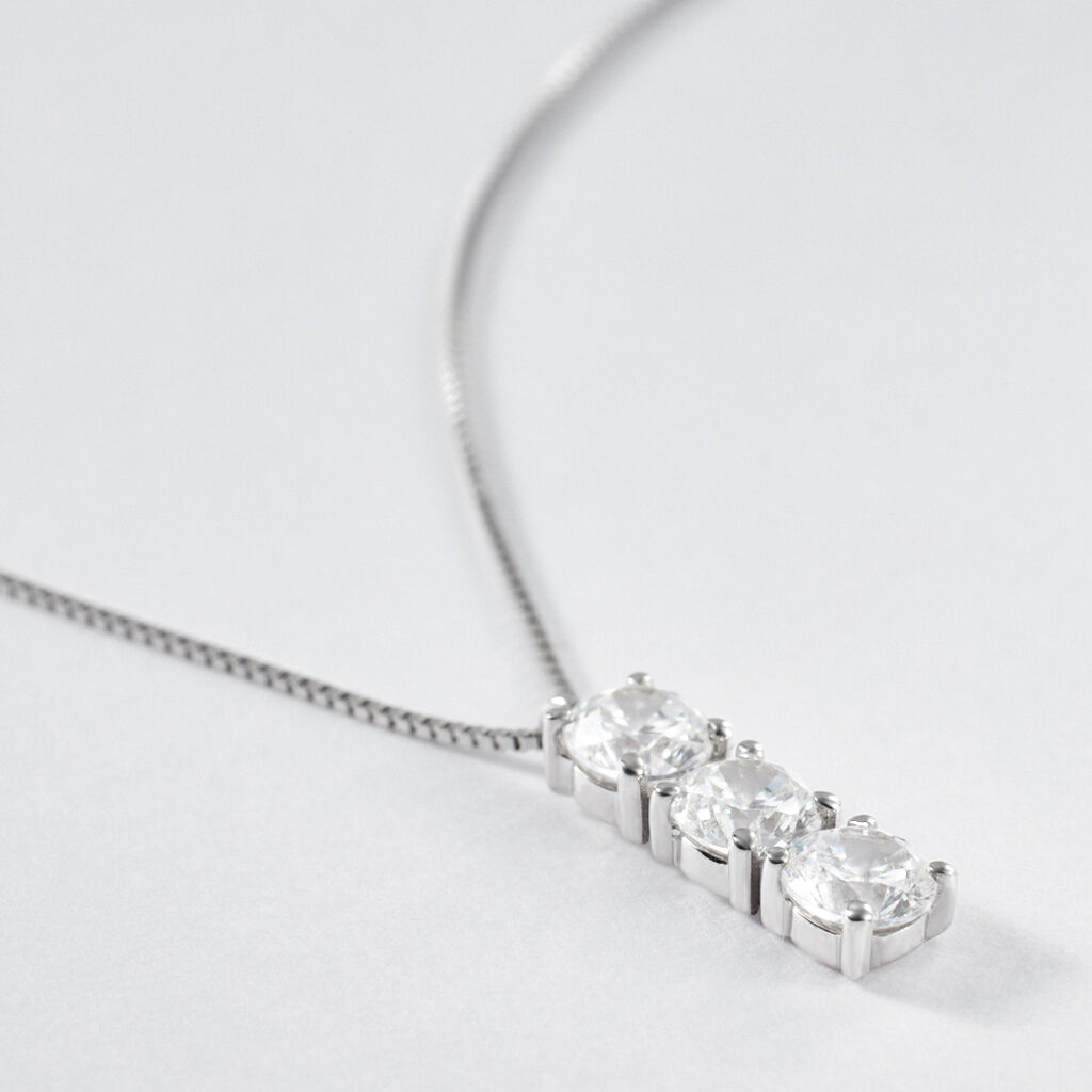 Collana Trilogy Claire Oro Bianco Cubic Zirconia - Collane Donna | Stroili