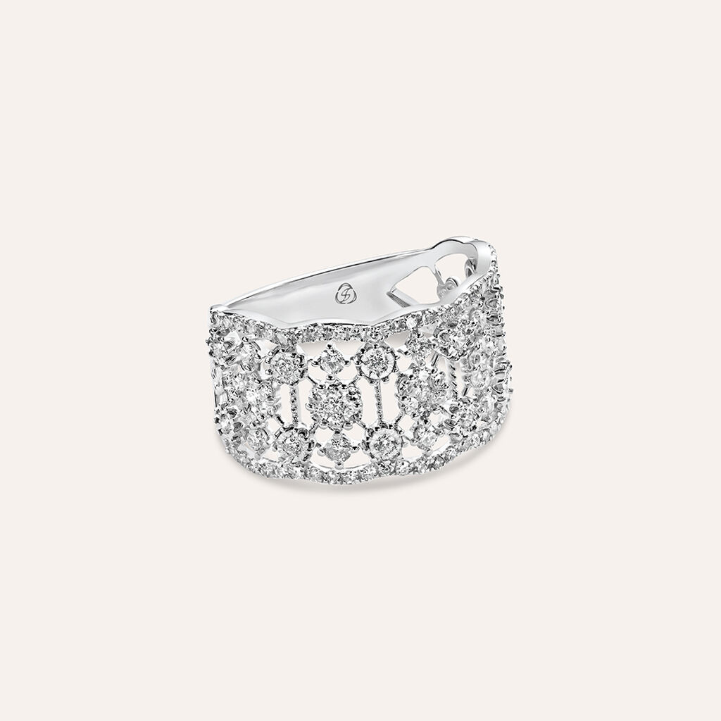 Anello Fascia Sophia Oro Bianco Diamante - Anelli con Pietre Donna | Stroili