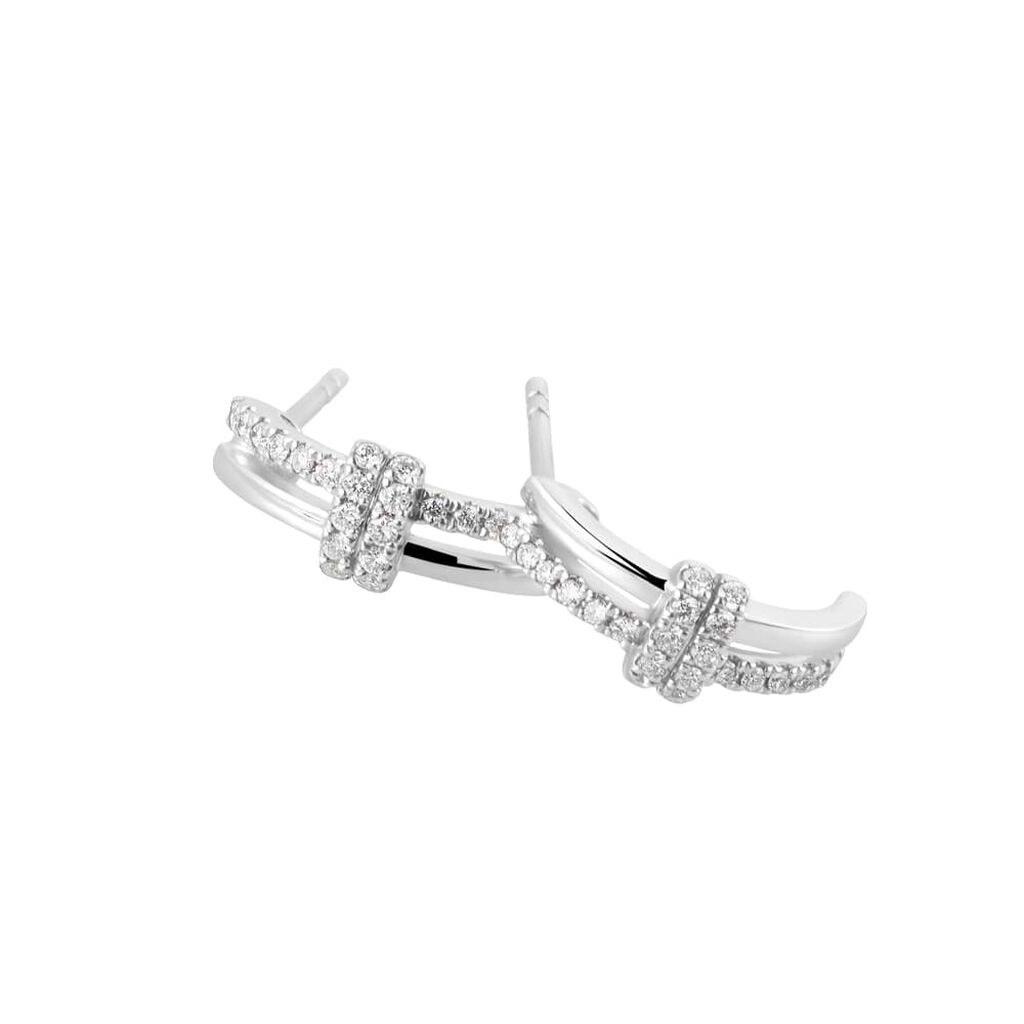 Orecchini Lobo Sophia Oro Bianco Diamante - Orecchini a Lobo Donna | Stroili