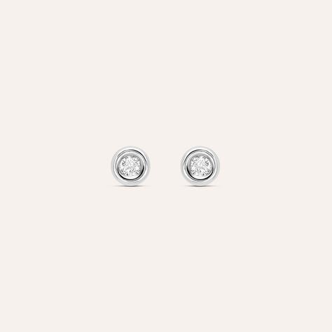 Orecchini Lobo Punto Luce Bon Ton Oro Bianco Cubic Zirconia - Orecchini a Lobo Donna | Stroili