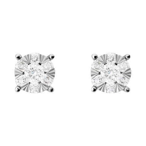 Orecchini Lobo Punto Luce Petali Oro Bianco Diamante - Orecchini a Lobo Donna | Stroili