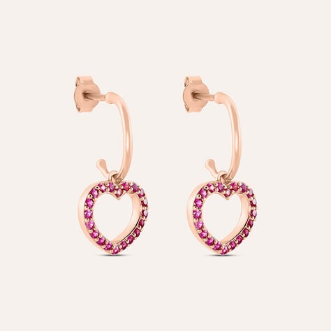 Orecchini A Cerchio Silver Rainbow Argento Rosa Cubic Zirconia - Orecchini a Cerchio Donna | Stroili