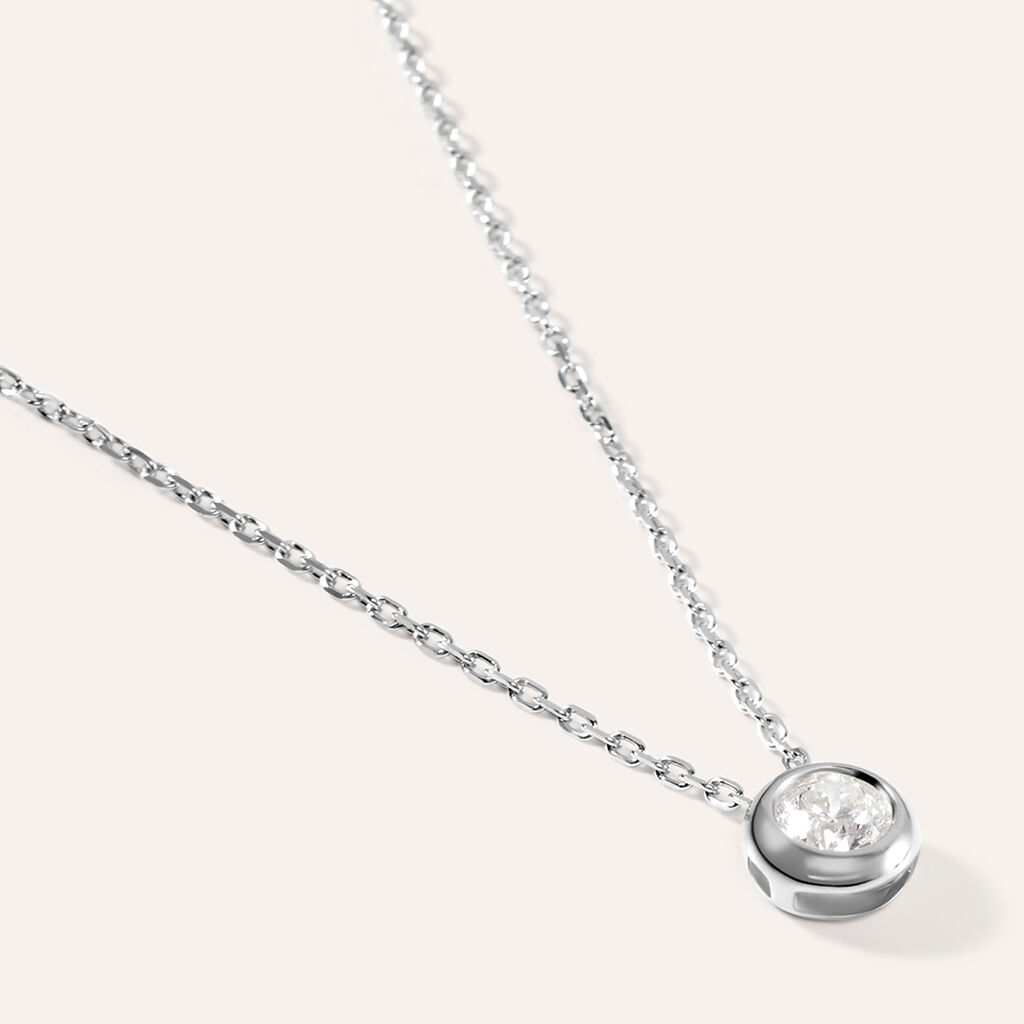 Collana Punto Luce Grace Oro Bianco Diamante