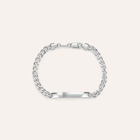 Bracciale Con Targhetta Gentleman Argento Rodiato - Bracciali con Incisione Uomo | Stroili