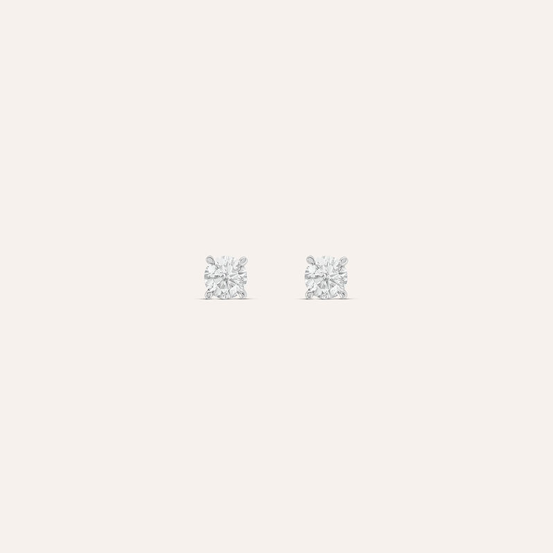 Orecchini Lobo Punto Luce Claire Oro Bianco Cubic Zirconia - Orecchini a Lobo Donna | Stroili