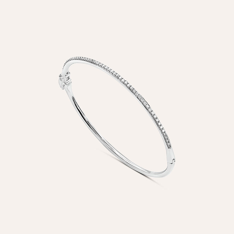 Bangle Diamade Oro Bianco Diamante - Bracciali Donna | Stroili