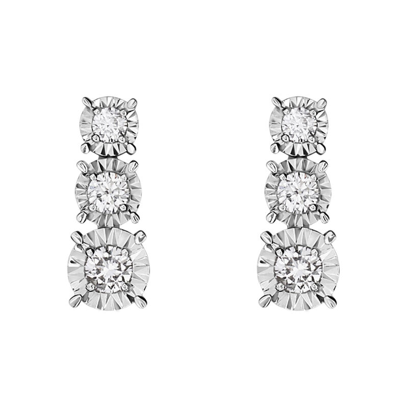 Orecchini Lobo Trilogy Diamotion Oro Bianco Diamante - Orecchini a Lobo Donna | Stroili