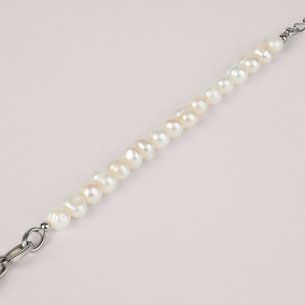 Bracciale Catena Man Code Acciaio Perla D'Acqua Dolce - Bracciali Unisex | Stroili