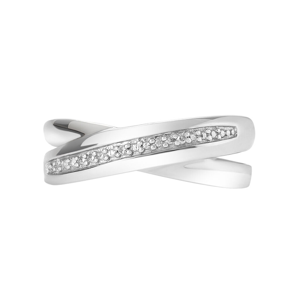 Anello Fascia Sophia Oro Bianco Diamante - Anelli a Fascia Larga Donna | Stroili