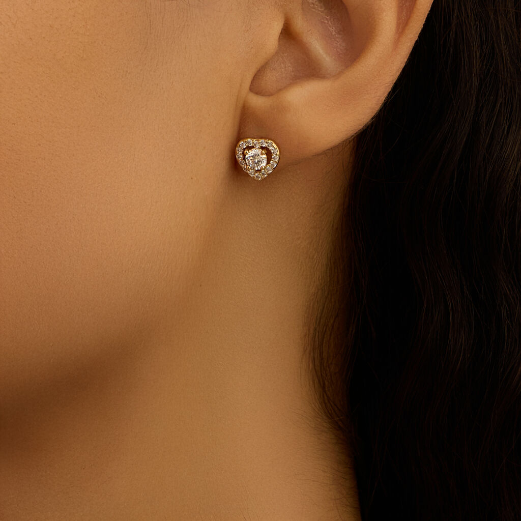 Orecchini Lobo Golden Dream Placcato Oro Giallo Cubic Zirconia