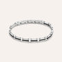 Bracciale Man Code Acciaio Bicolore Bianco / Nero Cristallo