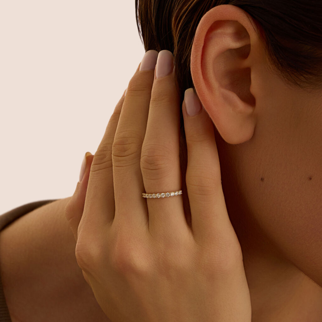 Anello Semi-eternity Claire Oro Giallo Cubic Zirconia