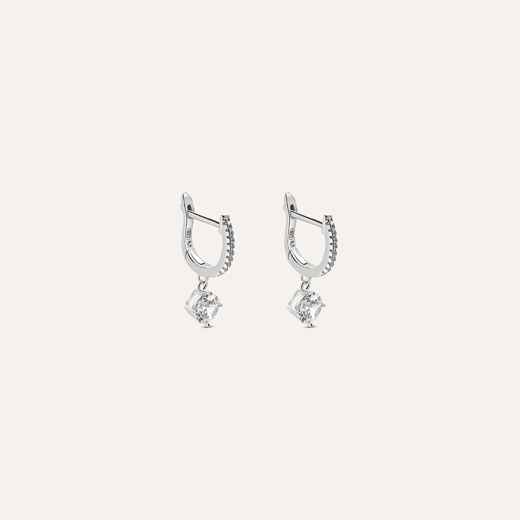 Orecchini Lobo Silver Elegance Argento Rodiato Cubic Zirconia