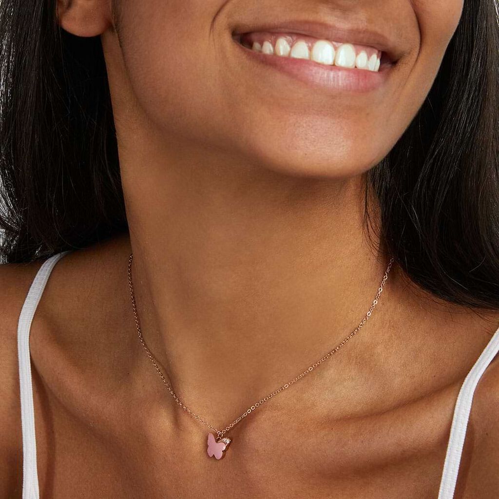Collana Lady Sweet Acciaio Rosa Cristallo - Collane Donna | Stroili